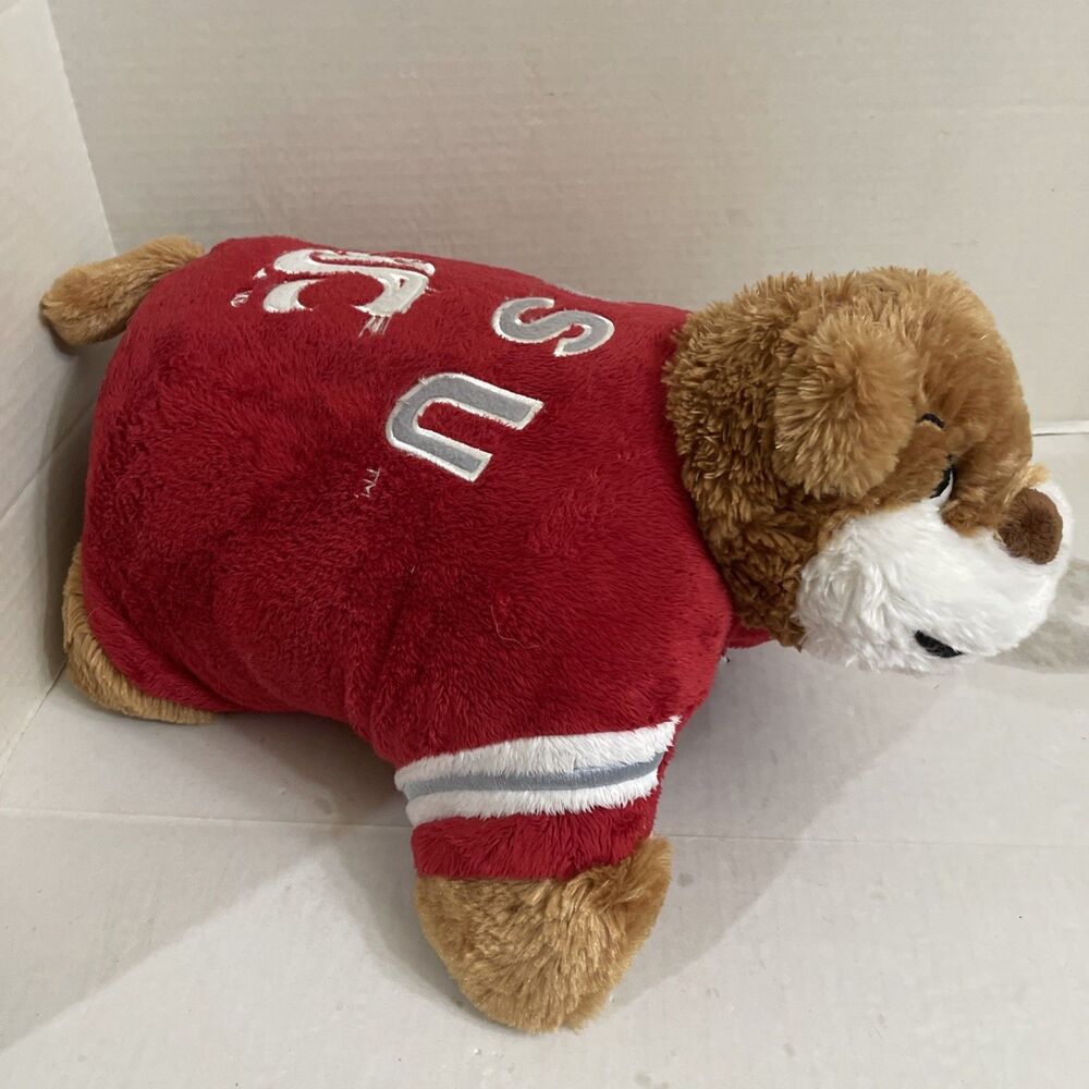 WSU Washington State Cougars Butch T Cougar Pillow Pet Plush Toy 18" Red